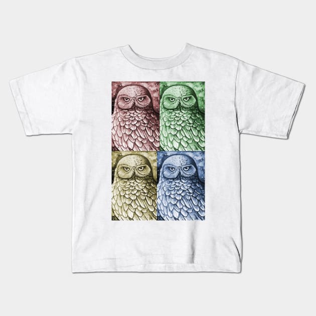 House Colors Owl Kids T-Shirt by MsJessArtClass